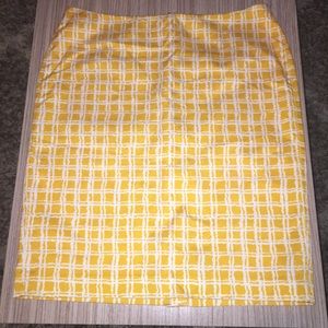 Talbots Yellow and White Skirt Size 16